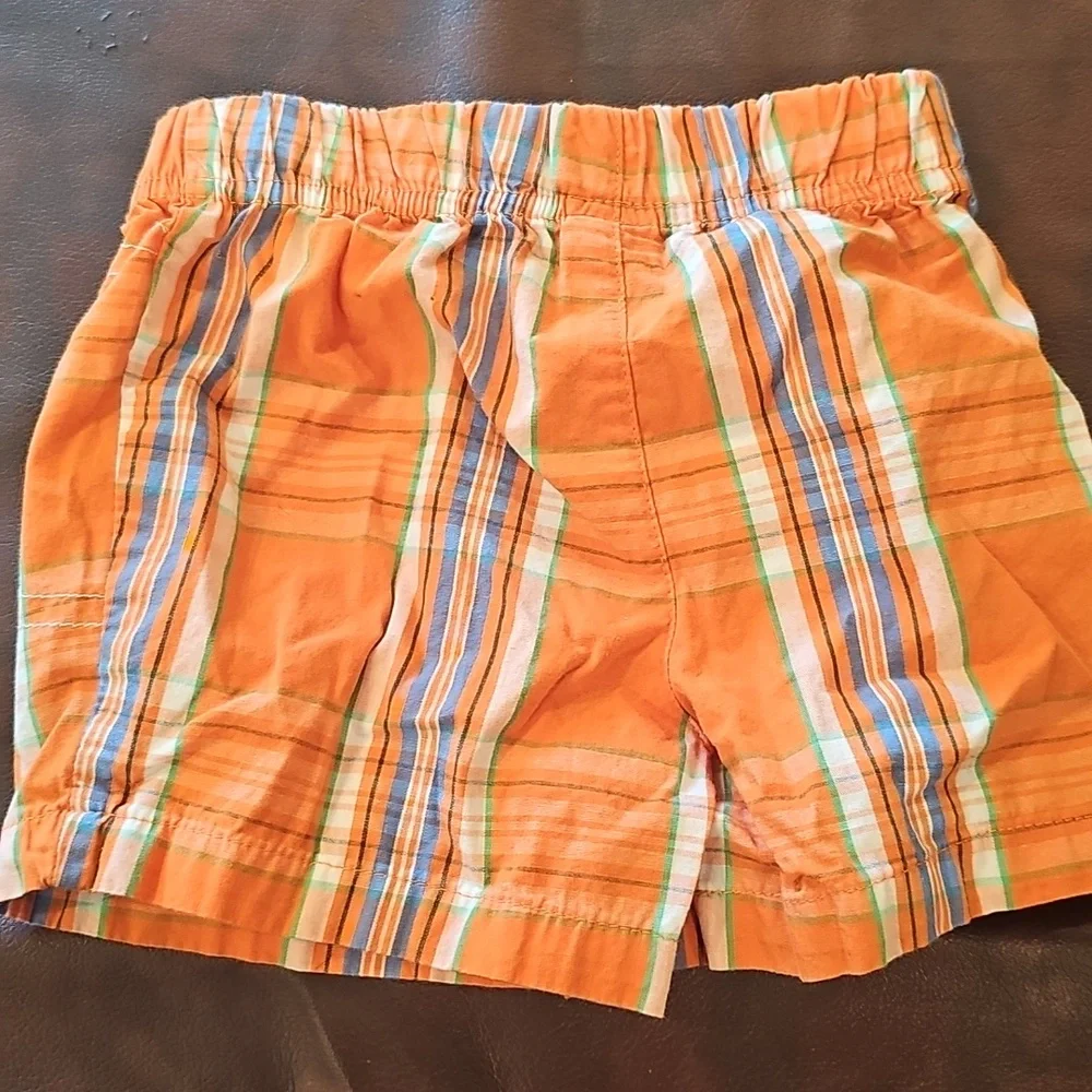N Orange Plaid Shorts Carters Sz 9 Mth